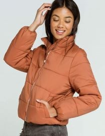 FULL TILT Essentials Nylon Rust Puffer Jacket at Amazon