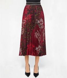 FUZZI Satin Plisse Animal Print Pleated Midi Pull-On Skirt Dillardx27s at Dillards