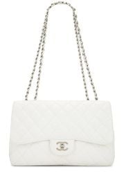 FWRD Renew Chanel Caviar Jumbo Flap Bag in White FWRD at FWRD