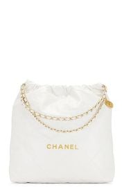 FWRD Renew Chanel Large 22 Hobo Bag in White FWRD at FWRD