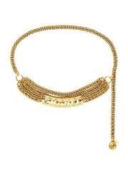 FWRD Renew Chanel Logo Double Hanging Chain Belt in Gold FWRD at FWRD