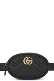 FWRD Renew Gucci Marmont Leather Waist Bag in Black FWRD at FWRD