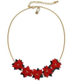 Fabric Poinsettia Statement Necklace at Macys