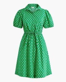 Factory Collared Short-sleeve Tie-waist Mini Dress For Women at J. Crew