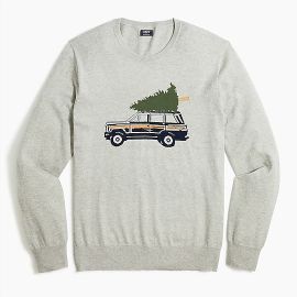 Factory Cotton Truck And Tree Sweater For Men at J. Crew Factory