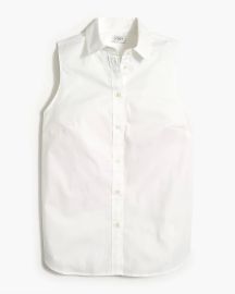 Factory Sleeveless Cotton Poplin Shirt In Signature Fit For Women at J. Crew