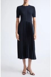 Fadridi Short Sleeve Mixed Media Midi Dress at Nordstrom