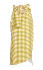 Fadua Belted Gingham Cotton-Poplin Midi Skirt at Moda Operandi