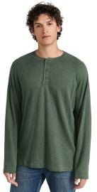 Faherty Cloud Long Sleeve Henley Deep Fern Heather M at Shopbop