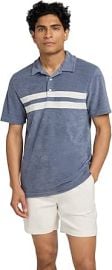 Faherty Menx27s Cabana Towel Terry Surf Stripe Polo at Mens Clothing store at Amazon