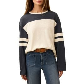 Faherty Women\'s Sunwashed Slub Varsity Long Sleeve Tee - at High Country Outfitters