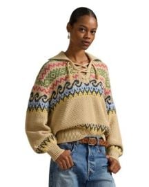 Fair Isle Lace-Up Sweater at Bloomingdales