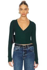 Fairbanks Surplice Deep V Long Sleeve W/ Thumbhole Top at Revolve