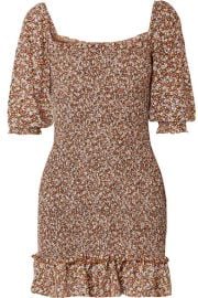 Faithfull The Brand - Es Saada smocked ruffled printed crepe mini dress at Net A Porter