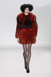 Fall 2015 Red Fur Coat at Georgine