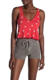 Falling Hearts Lettuce Trim Doutzan Tank Top at Nordstrom Rack