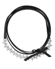 Fallon Jagged Edge Crystal Leather Choker at Intermix