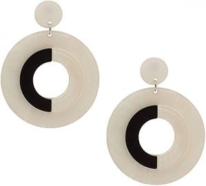 Fame Hoops - Black and White Resin Hoop Earrings at Amazon