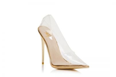 Fancy Stiletto Gold Pumps by Jessica Rich at Jessica Rich