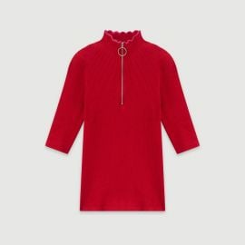 Fancy and Zipped Light Polo Sweater by Maje at Maje