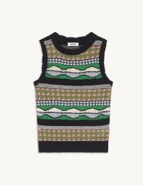 Fancy stitch knitted vest top - Tops Shirts Paris at Sandro