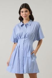 Fannie Striped Kristy Collared Mini Dress at Sugar Lips