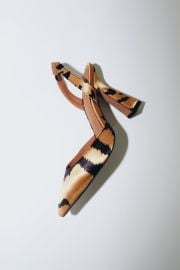 Farah Vegan Satin Tiger Print Slingbacks at Cult of Coquette