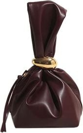 Farcauo Burgundy Wristlet Purse for Women Lightweight PU Leather Small Handbag Wristlet Pouch and Tote Bag for Daily Use Handbags com at Amazon
