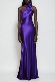 Farit Flower Scarf Satin Maxi Dress at Innovare Denim