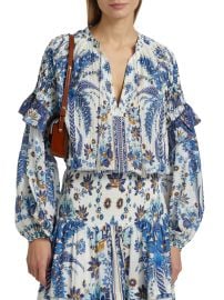 Farm Rio Ana Tapestry Cotton Blend Blouse at Saks Fifth Avenue