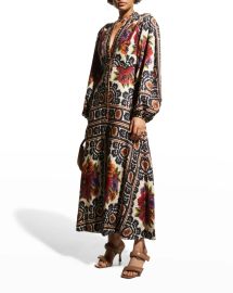 Farm Rio Flower Tapestry Maxi Dress at Neiman Marcus