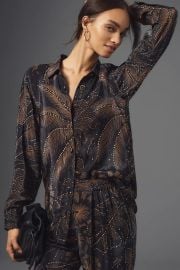 Farm Rio Golden Foliage Buttondown Shirt at Anthropologie