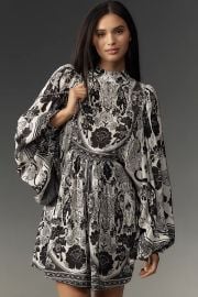 Farm Rio High Neck Long Sleeve Mini Dress at Anthropologie