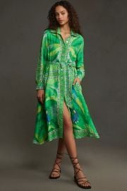 Farm Rio Macaw Scarf Chemise Midi Dress at Anthropologie