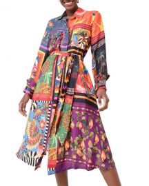 Farm Rio Mixed Scarves Chemise Shirtdress at Neiman Marcus