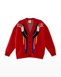 Farm Rio Red Toucan Cardigan at Neiman Marcus