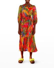 Farm Rio Urban Jungle Cutout Midi Dress at Neiman Marcus