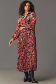 Farm Rio X Anthropologie Pleated Drop Waist Maxi Dress at Anthropologie