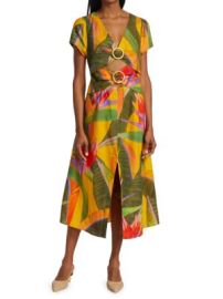 Farm Rio Yellow Garden Midi Dress on SALE at Saks Off 5th