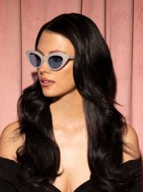 Fashion Doll Cat Eye Sunglasses in White Vintage Fashion at Vixen by Micheline Pitt