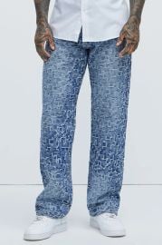 Fashion Nova Arrow Jacquard Straight Jeans at Fashion Nova