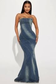 Fashion Nova Dana Denim Maxi Dress at Fashion Nova