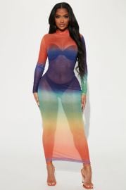 Fashion Nova Like Candy Ombre Mesh Maxi Dress at Fashion Nova