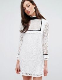 Fashion Union Bib Front Dress With Contrast Trim at Asos