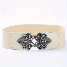 Fashionable Vintage Elastic Wide Belts - Chic Hollow Out Buckle & Comfortable Waistband - Solid Colors for Dresses & Coats - Timeless Womens Girdle at Temu