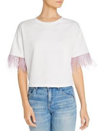 Faux-Feather Trim Tee at Bloomingdales