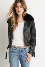 Faux Fur Moto Jacket  Forever 21 - 2000173745 at Forever 21