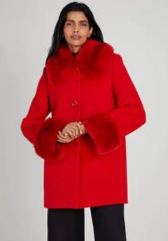 Faux Fur Trim Anita Coat Kate Spade New York at Kate Spade