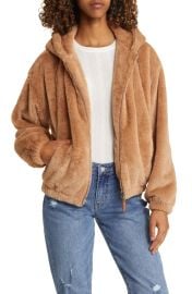 Faux Fur Zip Up hooded Jacket at Nordstrom