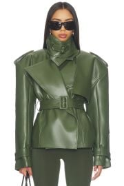 Faux Leather Belted Trench at Revolve